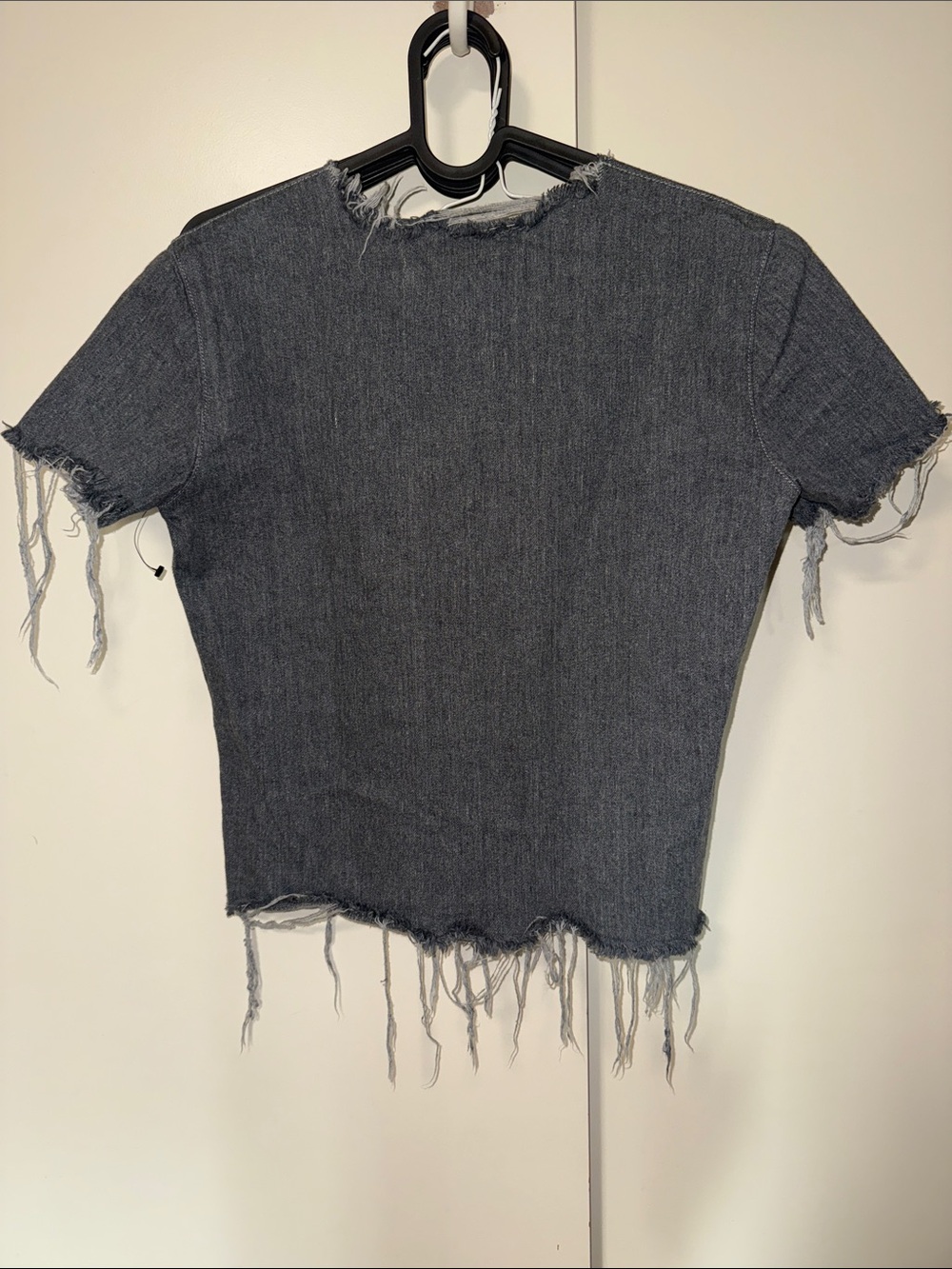 Washed Charcoal Distressed Short-Sleeve Tee by Marques’ Almeida - Picture 7 of 11